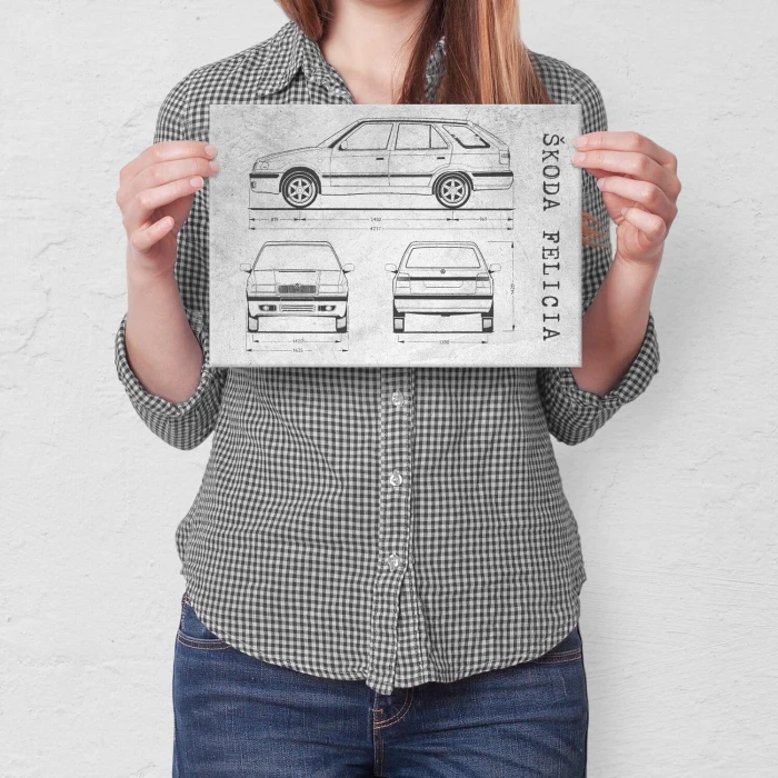 Poster metal Skoda Felicia Samochód Auto Motoryzacja Patent Stone gift