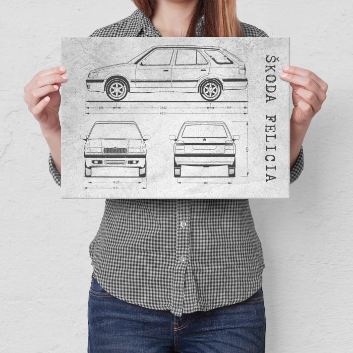 Poster metal Skoda Felicia Samochód Auto Motoryzacja Patent Stone gift