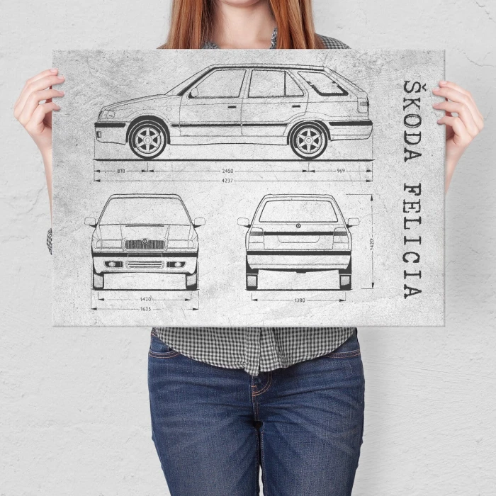 Poster metal Skoda Felicia Samochód Auto Motoryzacja Patent Stone gift