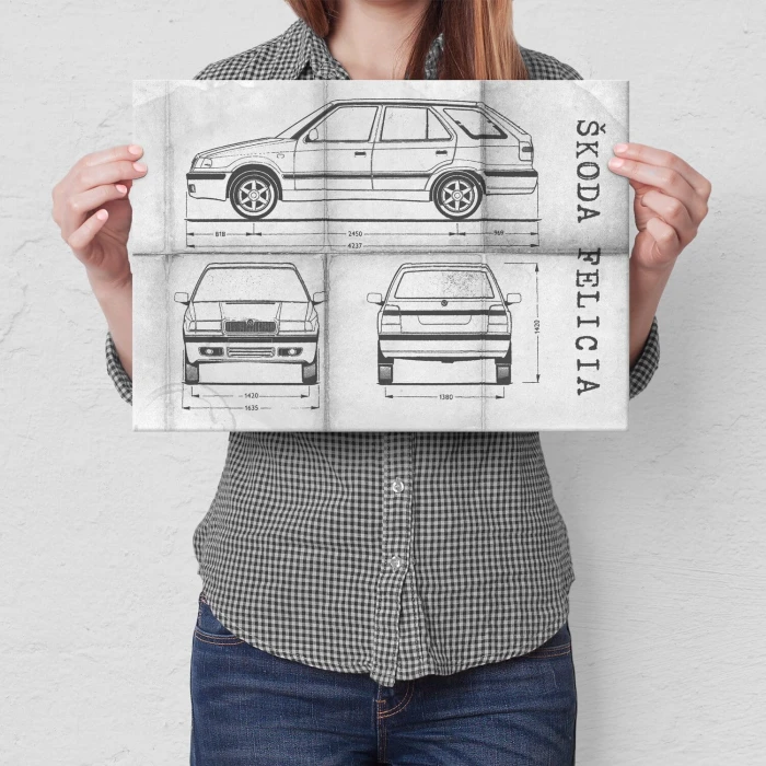 Plakat metalowy Skoda Felicia Samochód Auto Motoryzacja Patent Daily Prezent