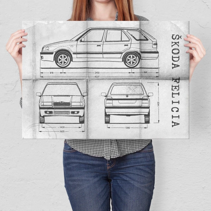 Poster metal Skoda Felicia Samochód Auto Motoryzacja Patent Daily gift