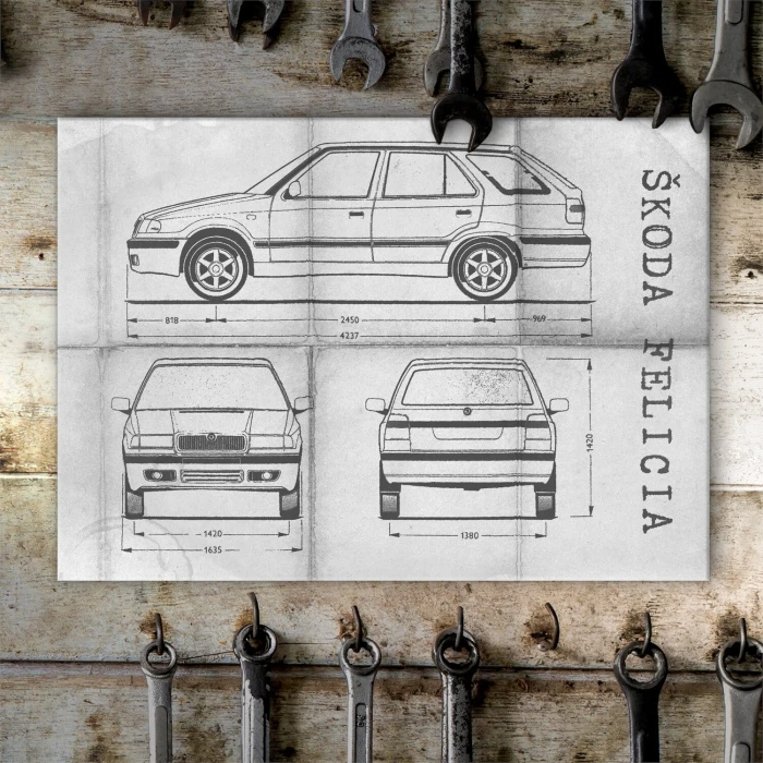Poster metal Skoda Felicia Samochód Auto Motoryzacja Patent Daily gift