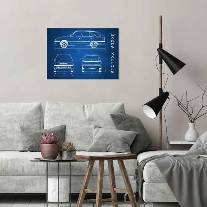 Plakat metalowy Skoda Felicia Samochód Auto Motoryzacja Patent Tech Prezent