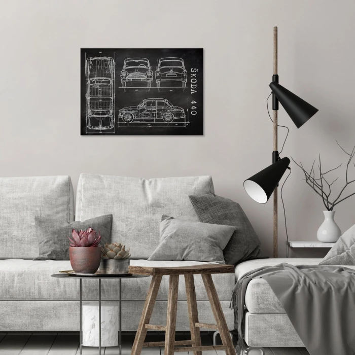 Plakat metalowy Skoda 440 Samochód Auto Motoryzacja Patent Slate Prezent