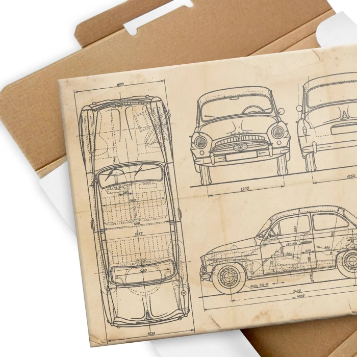 Poster metal Skoda 440 Samochód Auto Motoryzacja Patent Retro gift
