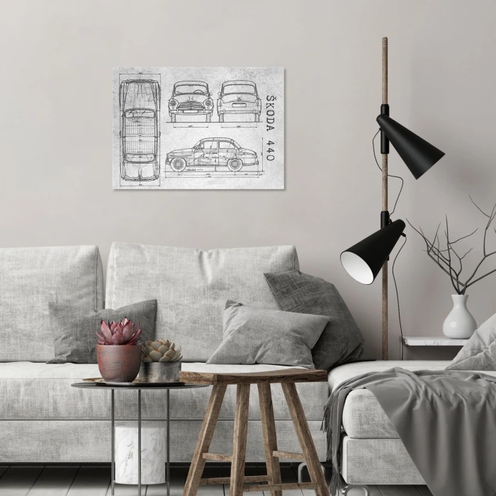 Poster metal Skoda 440 Samochód Auto Motoryzacja Patent Stone gift