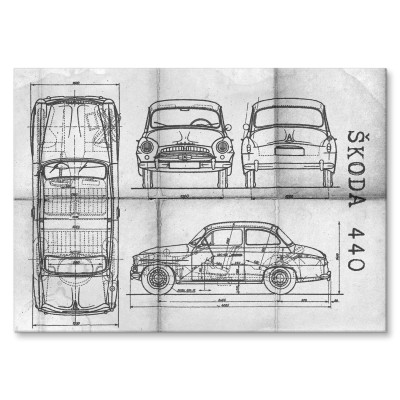 Poster metal Skoda 440 Samochód Auto Motoryzacja Patent Daily gift