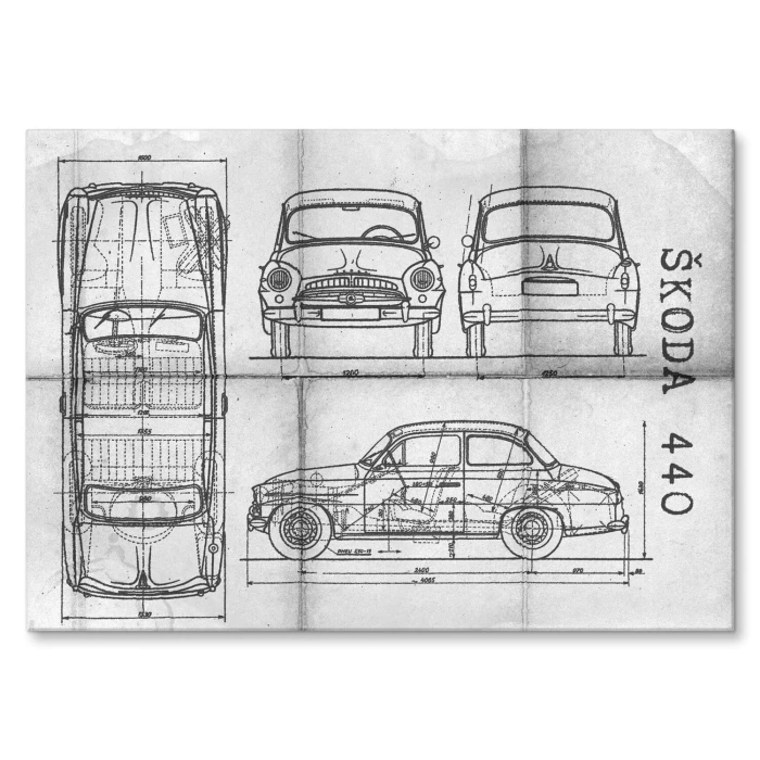 Poster metal Skoda 440 Samochód Auto Motoryzacja Patent Daily gift