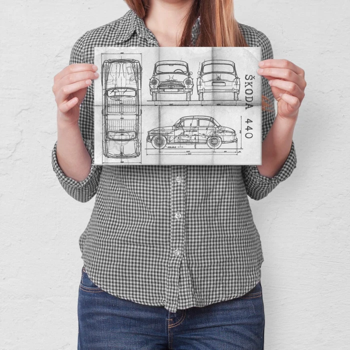 Poster metal Skoda 440 Samochód Auto Motoryzacja Patent Daily gift