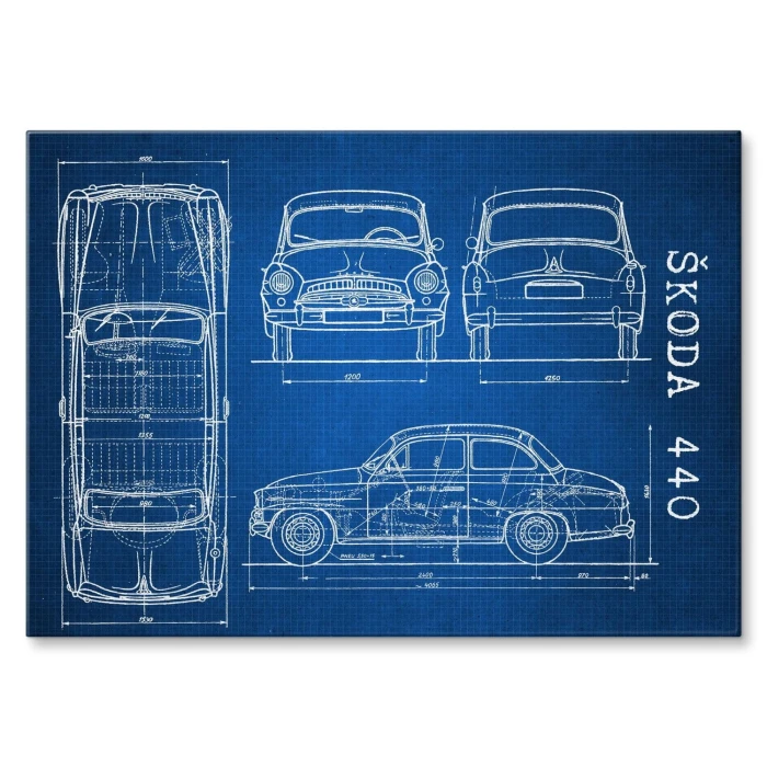 Poster metal Skoda 440 Samochód Auto Motoryzacja Patent Tech gift