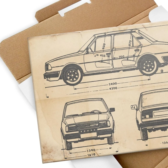 Plakat metalowy Skoda 120 Samochód Auto Motoryzacja Patent Retro Prezent