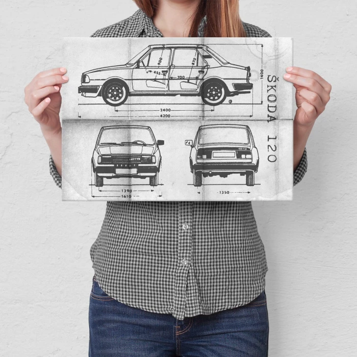 Poster metal Skoda 120 Samochód Auto Motoryzacja Patent Daily gift