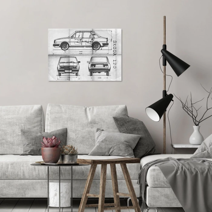 Poster metal Skoda 120 Samochód Auto Motoryzacja Patent Daily gift
