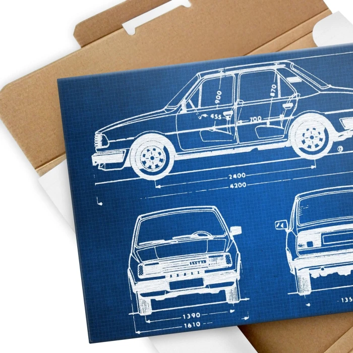 Poster metal Skoda 120 Samochód Auto Motoryzacja Patent Tech gift