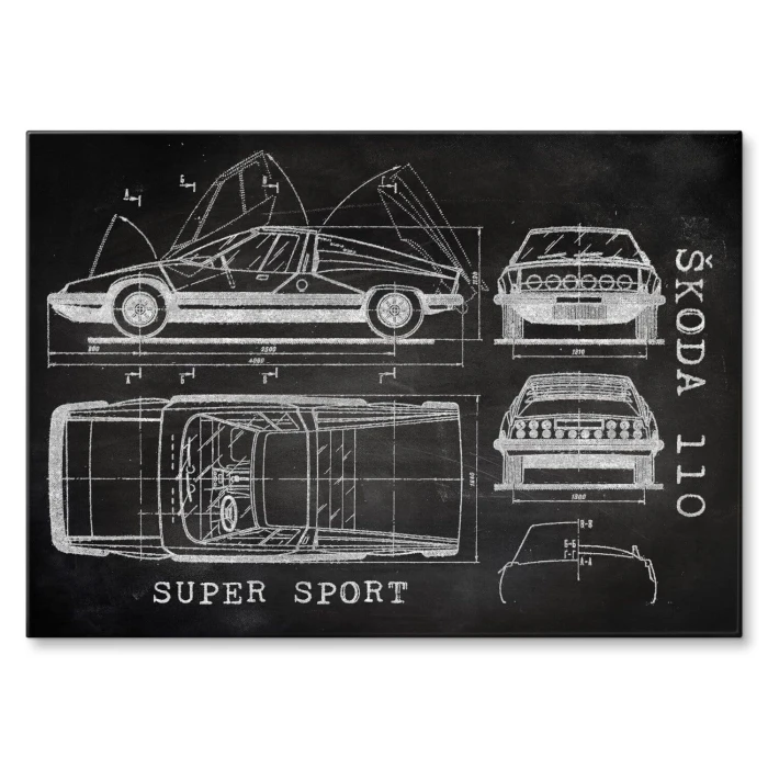 Poster metal Skoda 110 SPORT Samochód Auto Motoryzacja Patent Slate gift