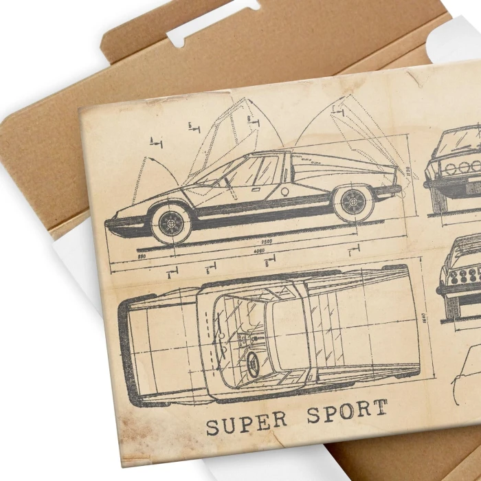 Poster metal Skoda 110 SPORT Samochód Auto Motoryzacja Patent Retro gift