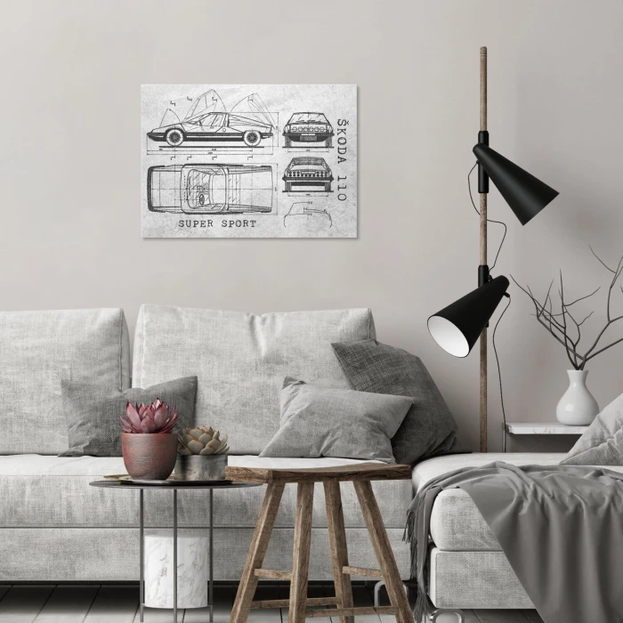 Poster metal Skoda 110 SUPER SPORT Samochód Auto Motoryzacja Patent Stone gift