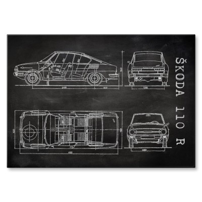 Poster metal Skoda 110 R Samochód Auto Motoryzacja Patent Slate gift