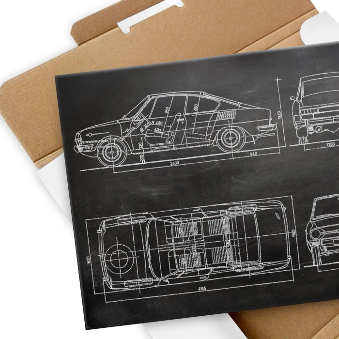 Plakat metalowy Skoda 110 R Samochód Auto Motoryzacja Patent Slate Prezent