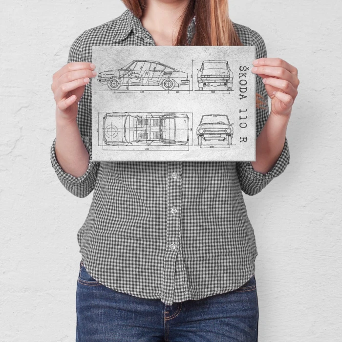 Poster metal Skoda 110 R Samochód Auto Motoryzacja Patent Stone gift