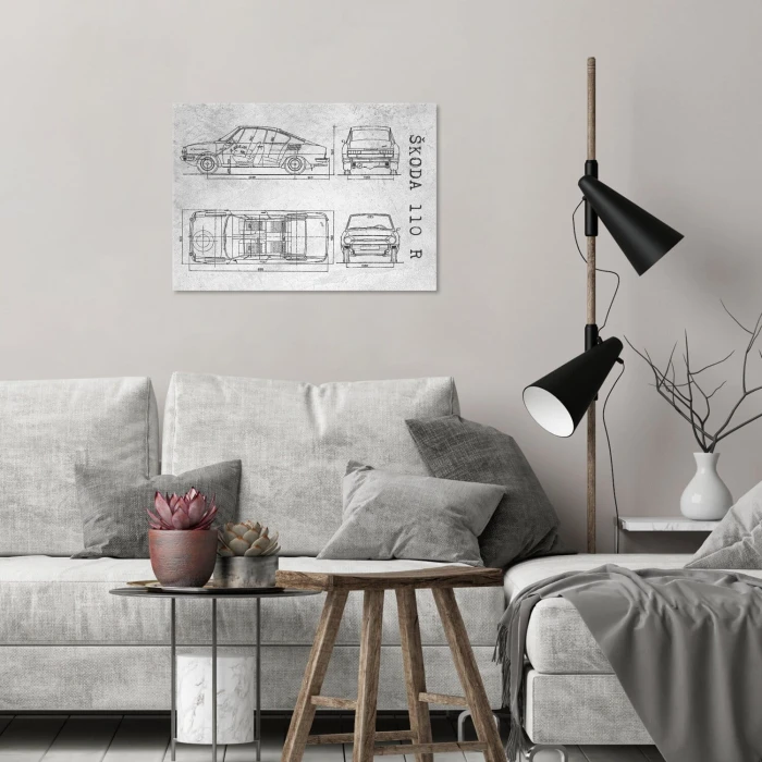 Plakat metalowy Skoda 110 R Samochód Auto Motoryzacja Patent Stone Prezent