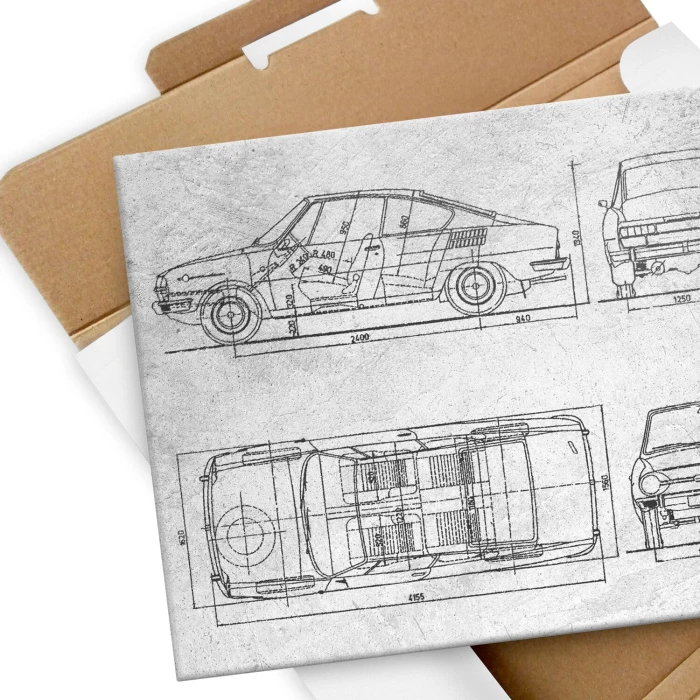 Poster metal Skoda 110 R Samochód Auto Motoryzacja Patent Stone gift