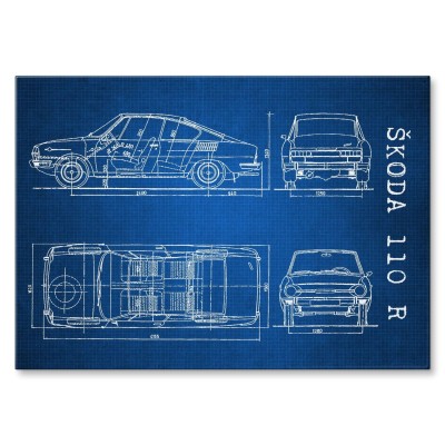 Poster metal Skoda 110 R Samochód Auto Motoryzacja Patent Tech gift