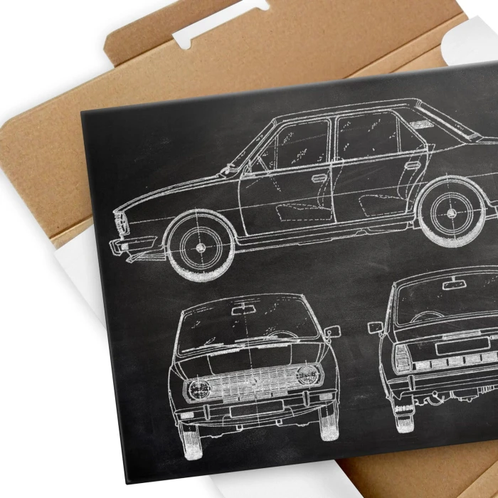 Plakat metalowy Skoda 105  Samochód Auto Motoryzacja Patent Slate Prezent