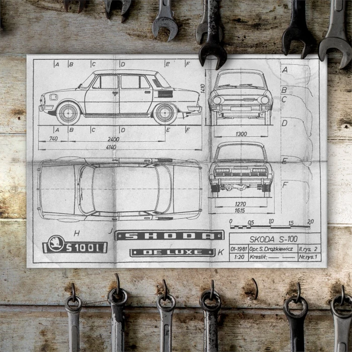 Poster metal Skoda 100 Samochód Auto Motoryzacja Patent Daily gift