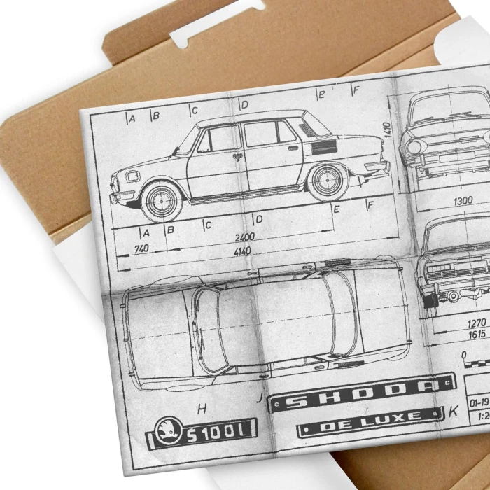 Poster metal Skoda 100 Samochód Auto Motoryzacja Patent Daily gift