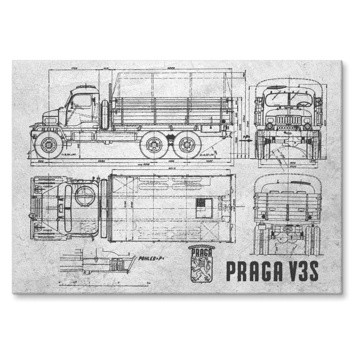 Poster metal PRAGA V3S Samochód Auto Ciężarówka Patent Stone gift