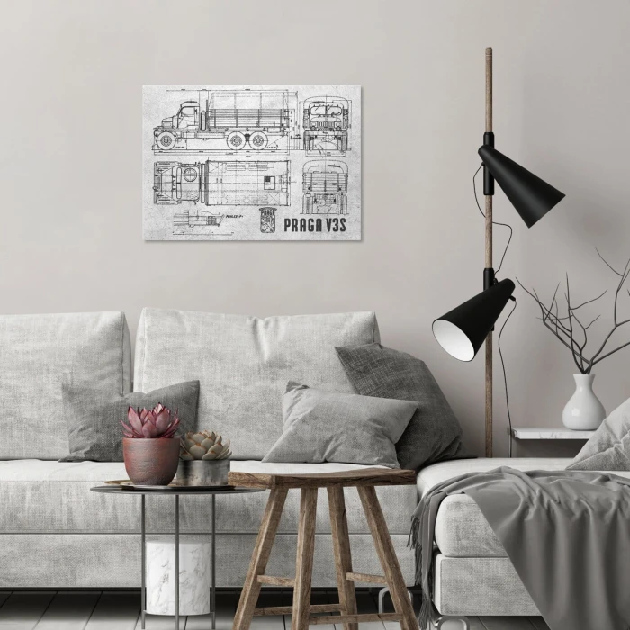Poster metal PRAGA V3S Samochód Auto Ciężarówka Patent Stone gift