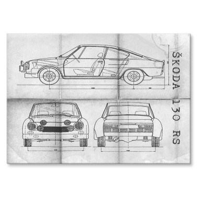 Poster metal Skoda 130 RS Samochód Auto Motoryzacja Patent Daily gift