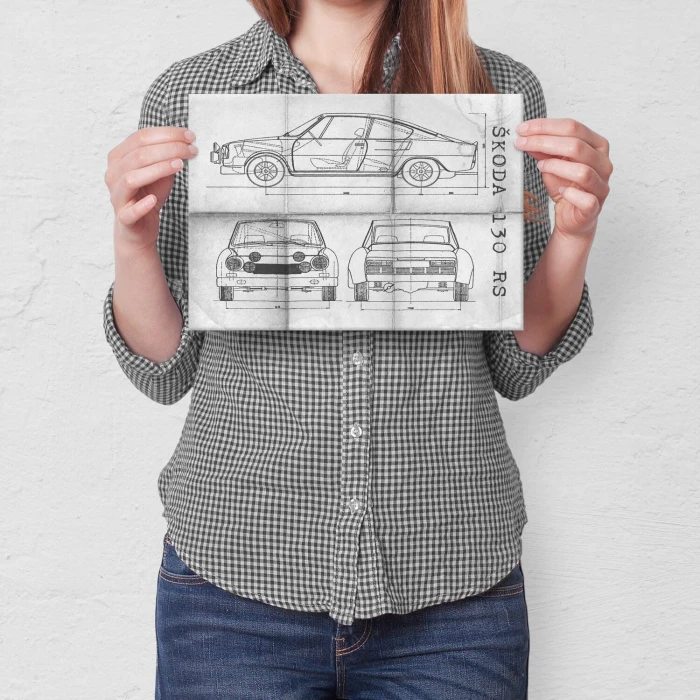Poster metal Skoda 130 RS Samochód Auto Motoryzacja Patent Daily gift
