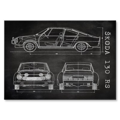 Poster metal Skoda 130 RS Samochód Auto Motoryzacja Patent Slate gift