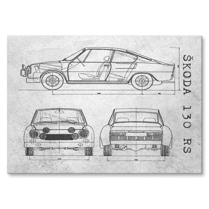 Poster metal Skoda 130 RS Samochód Auto Motoryzacja Patent Stone gift