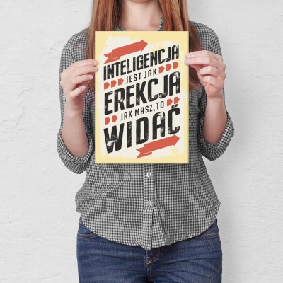 Plakat metalowy inteligencja jak erekcja Prezent