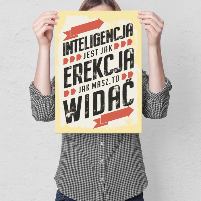 Plakat metalowy inteligencja jak erekcja Prezent