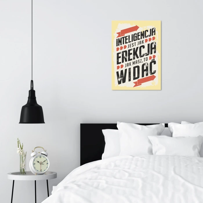 Plakat metalowy inteligencja jak erekcja Prezent