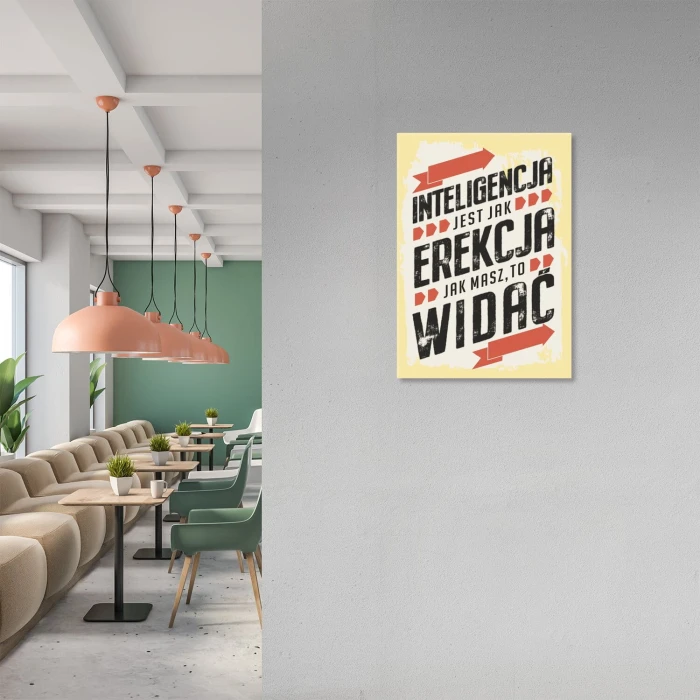 Plakat metalowy inteligencja jak erekcja Prezent