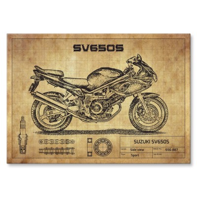 Plakat metalowy Suzuki SV650S Prezent