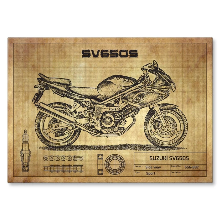 Poster metal Suzuki SV650S gift