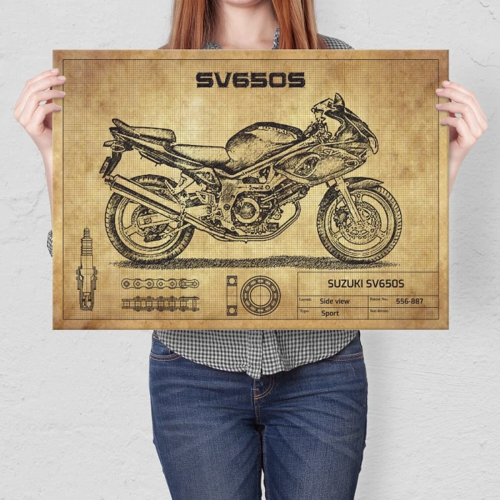 Plakat metalowy Suzuki SV650S Prezent