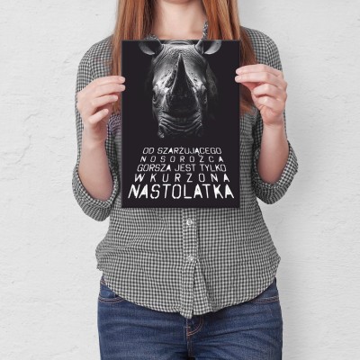 Plakat metalowy wkurzona nastolatka Prezent