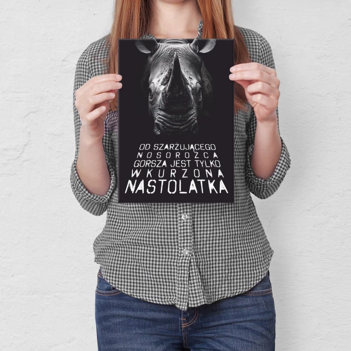 Plakat metalowy wkurzona nastolatka Prezent