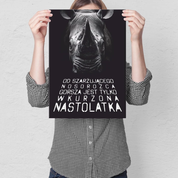 Plakat metalowy wkurzona nastolatka Prezent