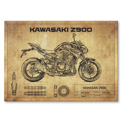 Plakat metalowy Kawasaki Z900 Prezent