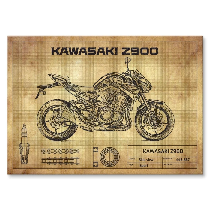 Poster metal Kawasaki Z900 gift