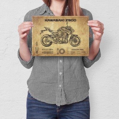 Plakat metalowy Kawasaki Z900 Prezent