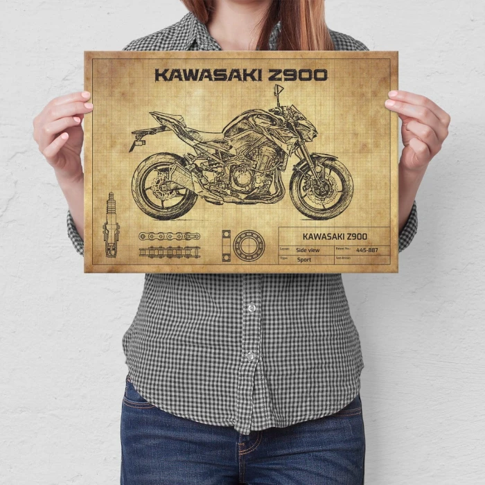 Poster metal Kawasaki Z900 gift